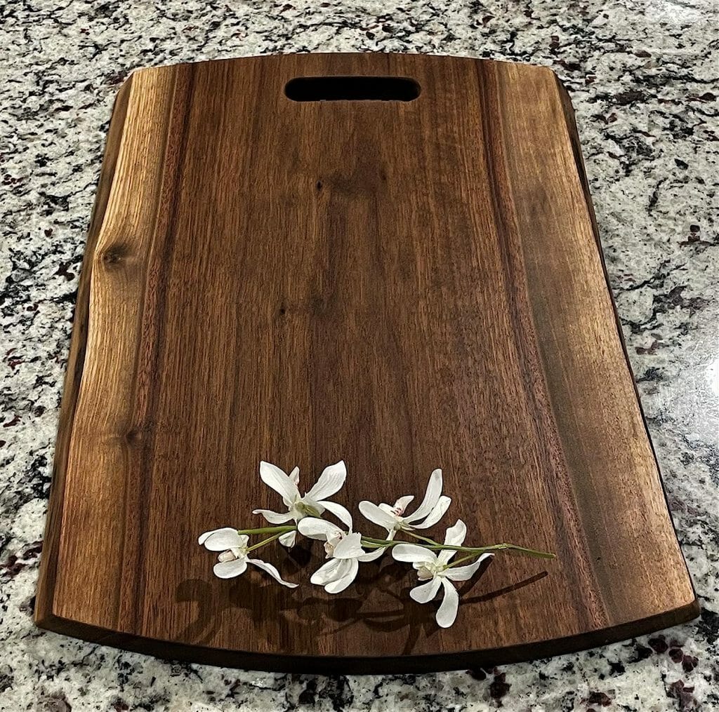 Classic Walnut Cutting Board With Handle, Black Walnut Cutting