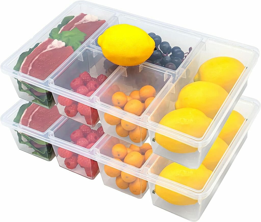 Storage Container with Removable dividers for Candy Nuts Snack Cookies,  Plastic Serving Dish for Olives Berries Cherry Tomatoes