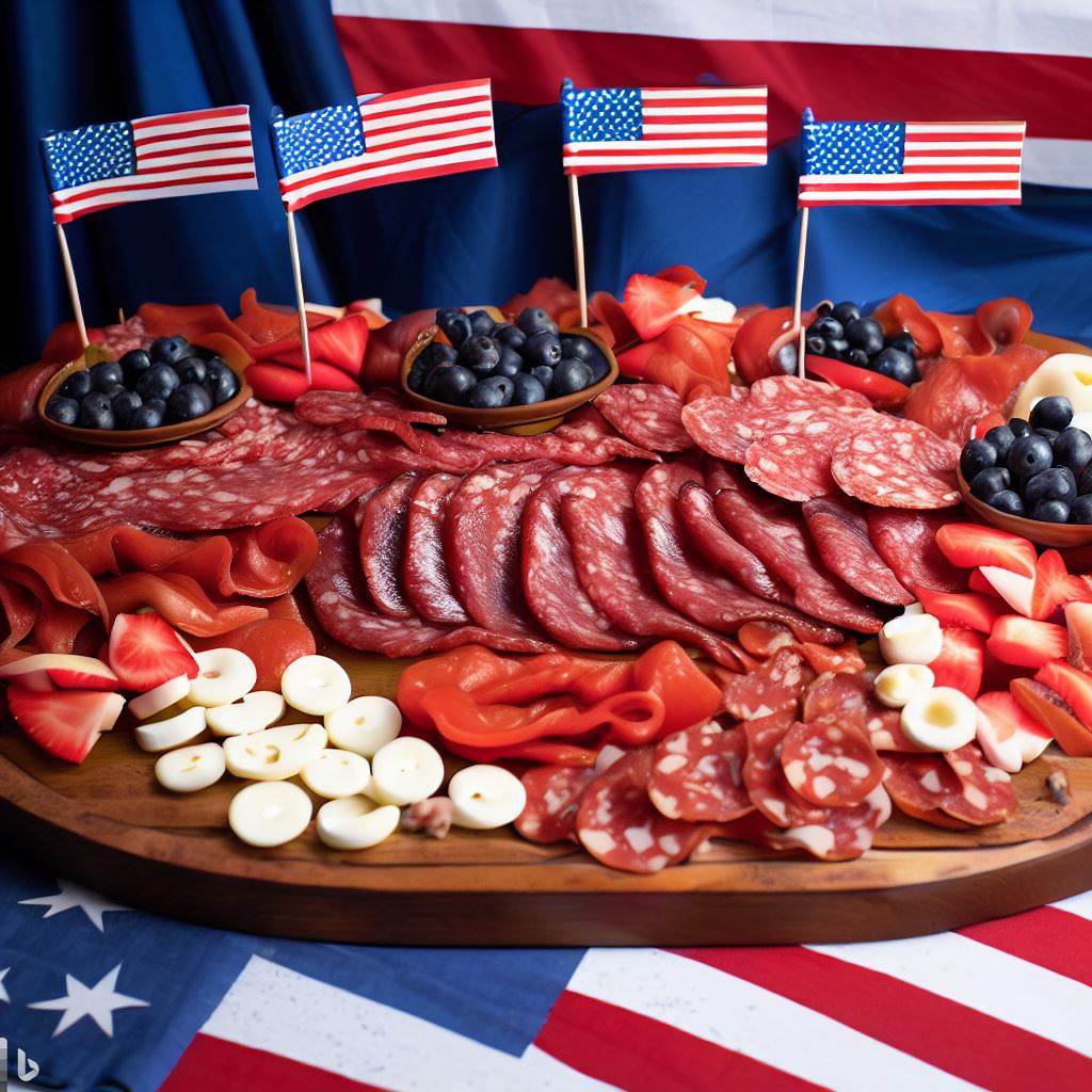 red white and blue charcuterie board