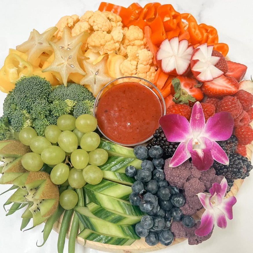 fruit and vegetable charcuterie board